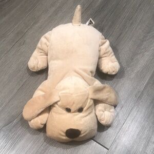 ToysRus RARE Super‎ Soft 2010 Beige Laying Down Puppy Plush
